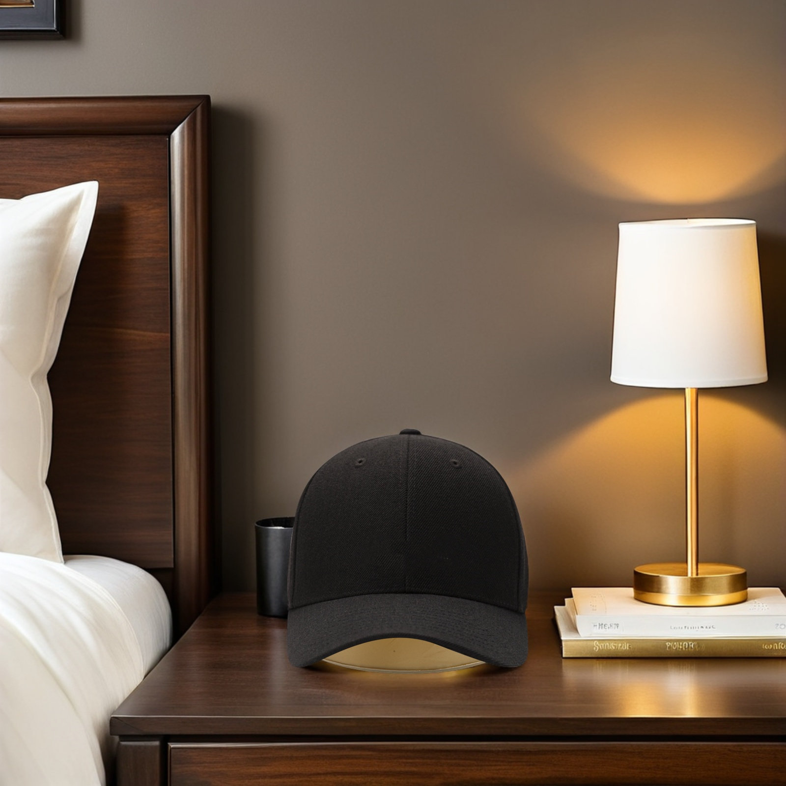 Cowboy Hat Straw - Stand Display Topi Tiup Warna Emas,