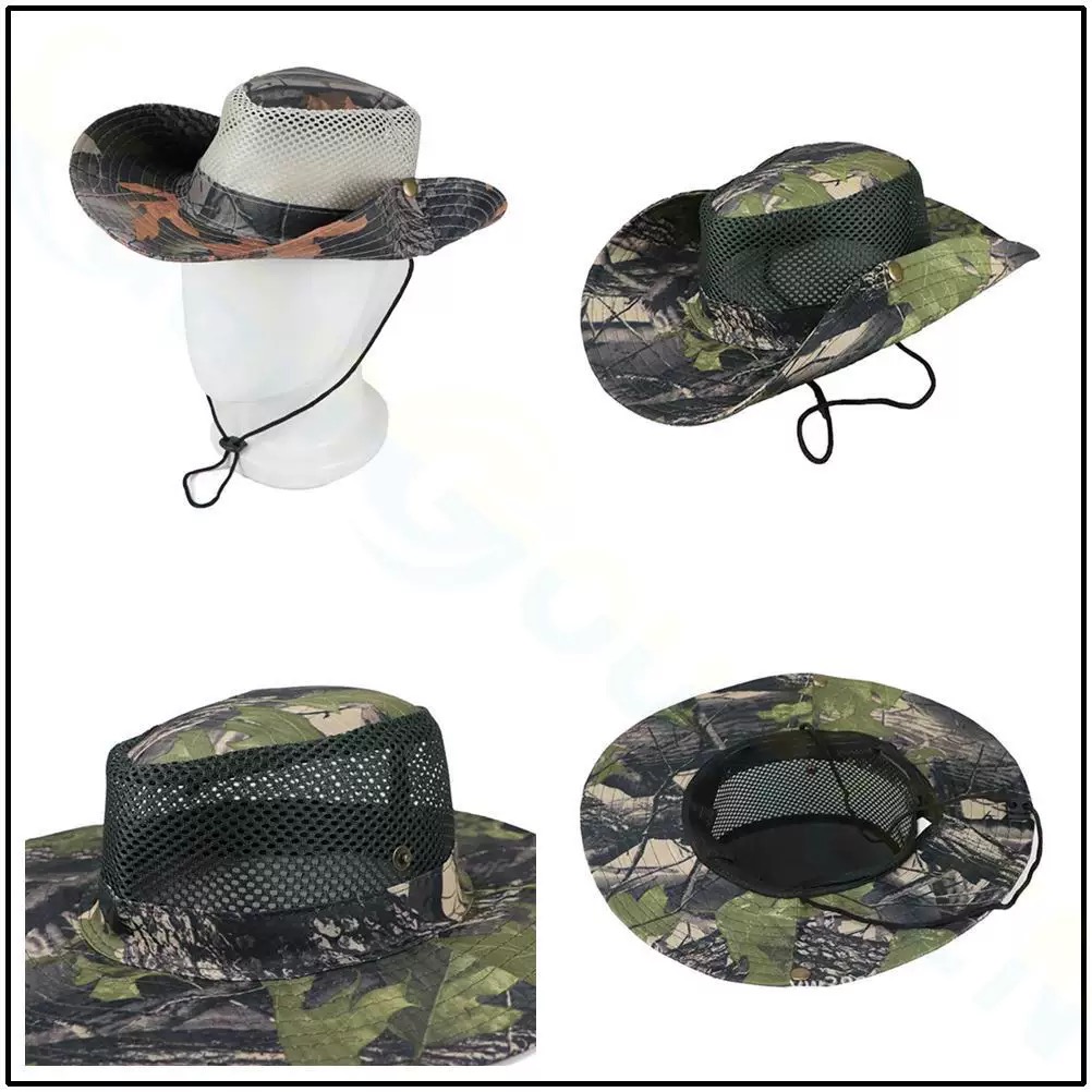 Boonie Hat Tactical - Topi Boonie Militer Kamuflase Daun Musim