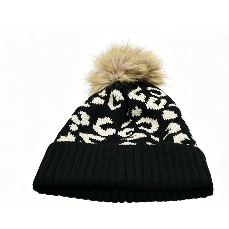 Topi rajut pom-pom motif macan - Beanie Cuffed Knit ulasan dan harga