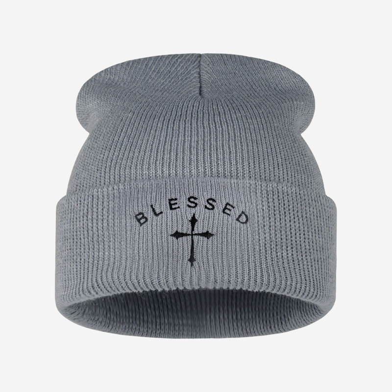 Topi Rajut Bersulam Salib, Top - Beanie Cuffed Knit ulasan dan harga