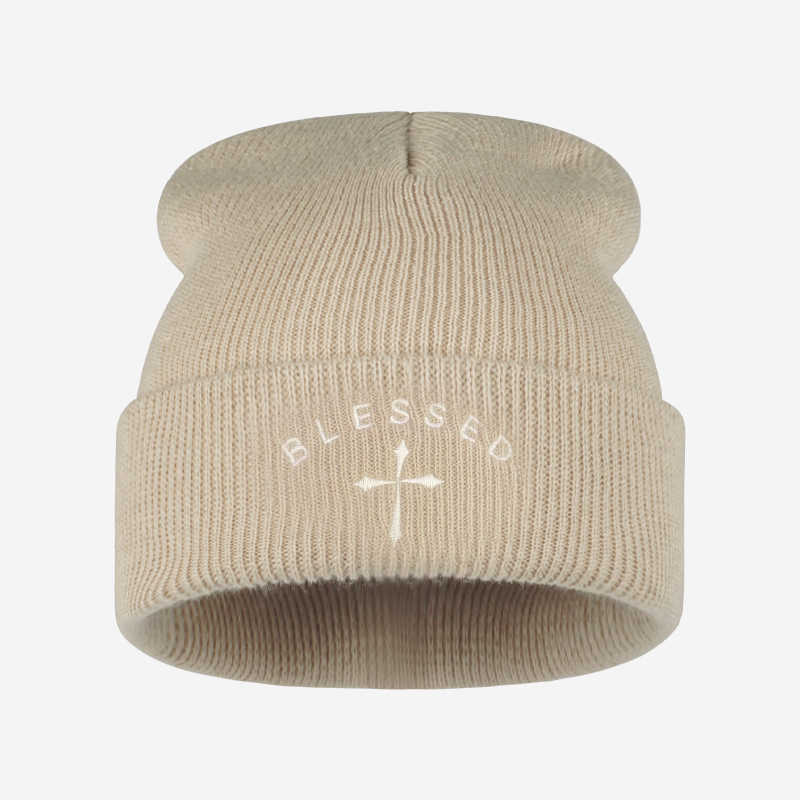 Topi Rajut Bersulam Salib, Top - Beanie Cuffed Knit ulasan dan harga
