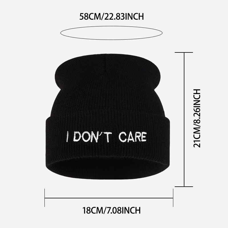 I DON'T CARE Topi Rajut Berlip - Beanie Cuffed Knit ulasan dan harga