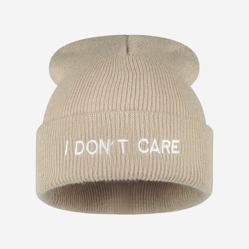 I DON'T CARE Topi Rajut Berlip - Beanie Cuffed Knit ulasan dan harga